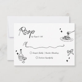 Cartão RSVP Trendy Scribble Dodle Casamento com Script