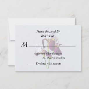 Cartão RSVP Três Íris em Tons de Magenta