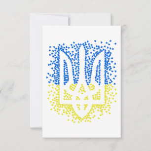 Cartão RSVP Tridente de emblem ucraniano trizub espalhando cor
