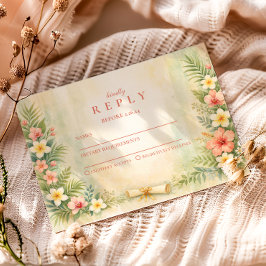 Cartão RSVP Tropical Hibiscus Floral Graduation