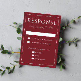 Cartão RSVP True Simplicity 4 | Burgundy | Wedding