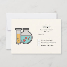 Cartão RSVP Tubo de teste de química e copo