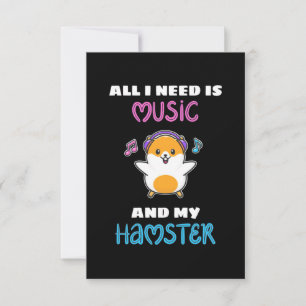 Cartão RSVP Tudo Que Preciso É Música E Meu Hamster