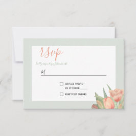 Cartão RSVP Tulipas de Primavera cor rosa e picante