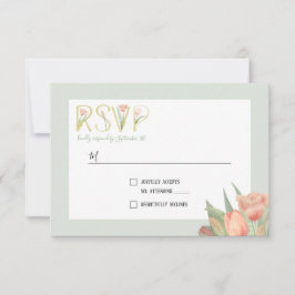 Cartão RSVP Tulipas de Primavera cor rosa e picante