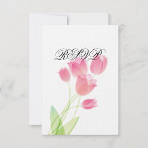 Cartão RSVP Tulipas Rosa