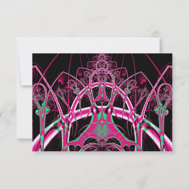 Cartão RSVP Túnel Rollercoaster Psychedelic Fractal (Frente)