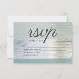 Cartão RSVP Turquesa Azul Vidro Mar Casamento