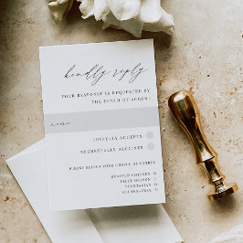 Cartão RSVP Ultra mínimo | Seleção da Refeição de Casamento de