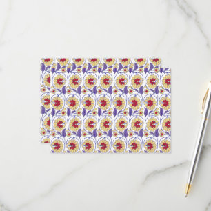 Cartão RSVP Um design vibrante com creme amarelo e laranja