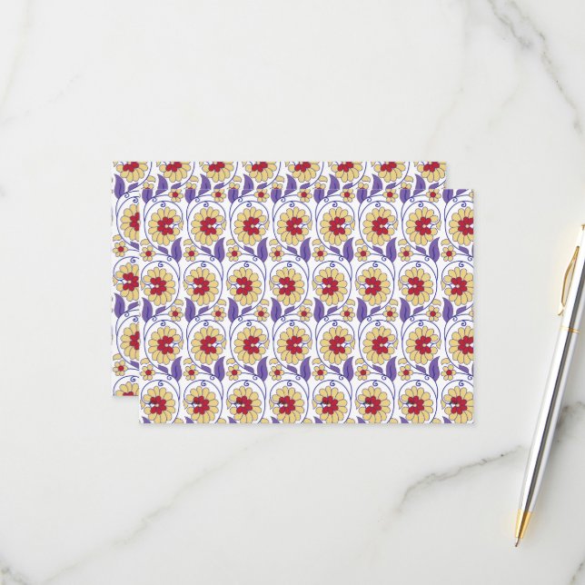 Cartão RSVP Um design vibrante com elementos criativos amarelo (Frente/Verso In Situ)