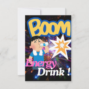 Cartão RSVP Uma bebida para lhe acordar: Energy Drink