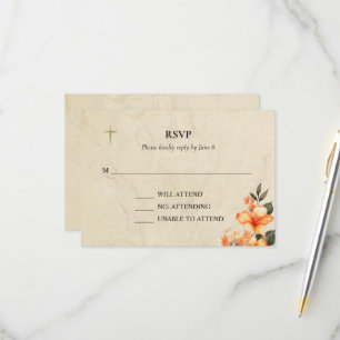 Cartão RSVP Uma Vida Iluminada Batismo Cristão Ortodoxo