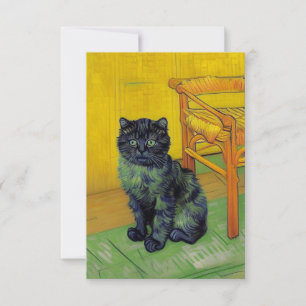 Cartão RSVP Van Gogh Black Cat