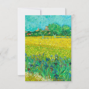 Cartão RSVP Van Gogh Field com Irrises Perto de Arles