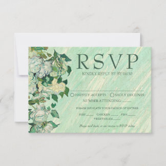 Cartão RSVP Van Gogh Roses Wedding Response Card