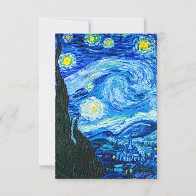 Cartão RSVP Van Gogh Starry Night (Frente)