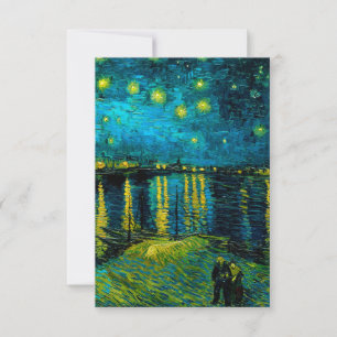 Cartão RSVP Van Gogh Starry Night Over the Rhône