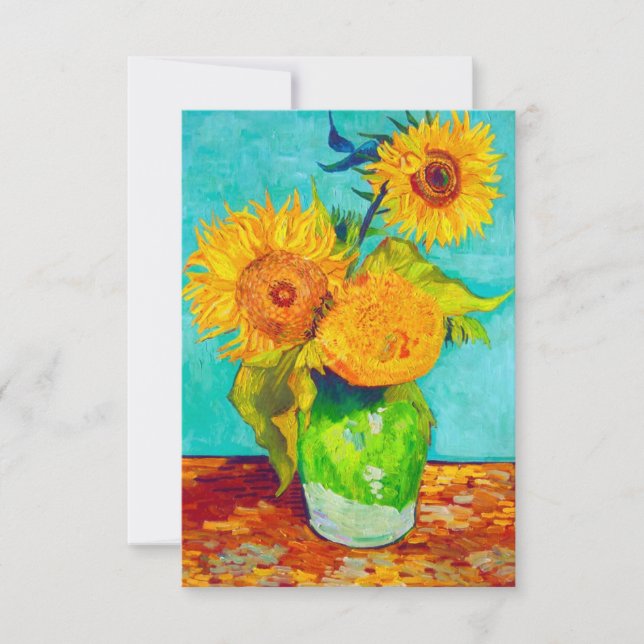 Cartão RSVP Van Gogh Sunflower (Frente)