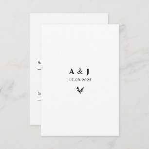 Cartão RSVP Verruga de Monogramas Botânicos Florais Elegantes