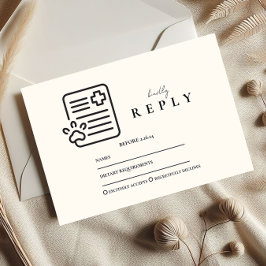 Cartão RSVP Vet Med Paw Syringe Graduation Party