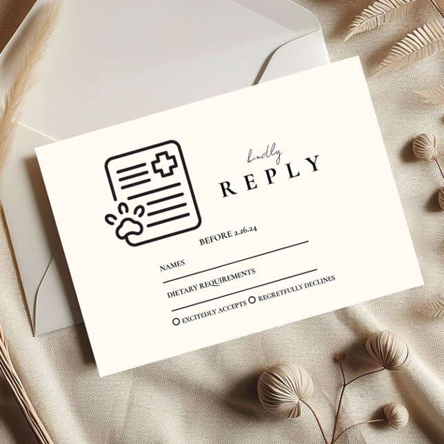 Cartão RSVP Vet Med Paw Syringe Graduation Party (Criador carregado)