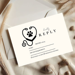 Cartão RSVP Veterinarian Graduation Party