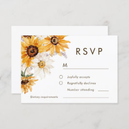Cartão RSVP Vibrant Bold Sunshine Floral Wedding