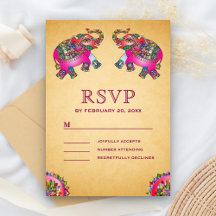 Vibrantes Elefantes Étnicos Casamento Indiano
