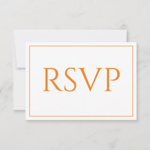 Cartão RSVP Vice-presidente branco e laranja