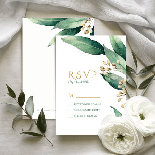 Cartão RSVP Vice-presidente de casamento rústico de vegetaç