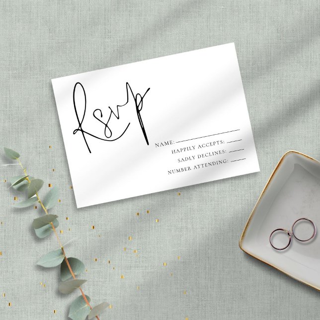 Cartão RSVP Vice-presidente de Partido de Ocasião Mínimo Preto (Criador carregado)