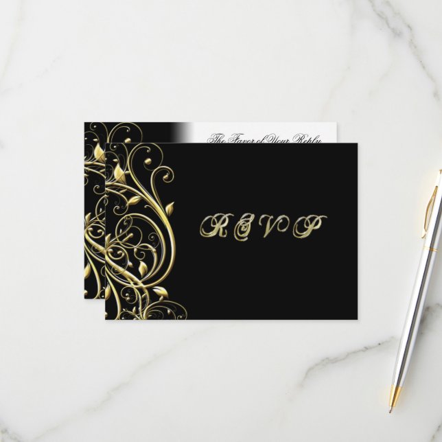 Cartão RSVP Vice-presidente do 50º aniversário de casamento (Frente/Verso In Situ)