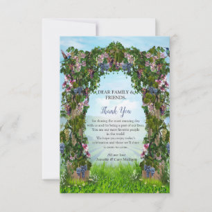 Cartão RSVP Vides de uva, madressilvas e beija-flores