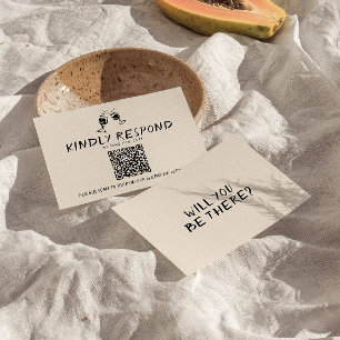 Cartão RSVP Vidros de Desenho Retro Escritos Manuscritos Códig