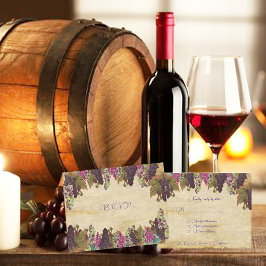 Cartão RSVP Vinhas De Uva Fundo De Papel Russo