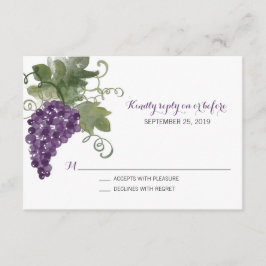 Cartão RSVP Vinho de Vinho Aquático | VP de Casamento