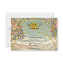 Vintage Art Nouveau Deco Nature Wedding Meal