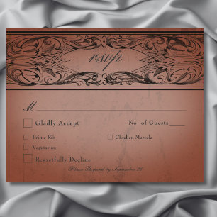 Cartão RSVP Vintage Bat Até O Casamento De Ferrugem Da Morte