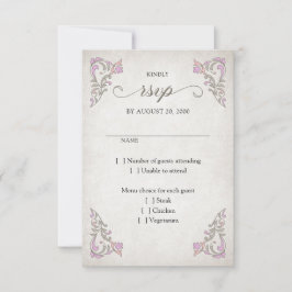 Cartão RSVP Vintage Biblioteca Story Fairy Tale Casamento