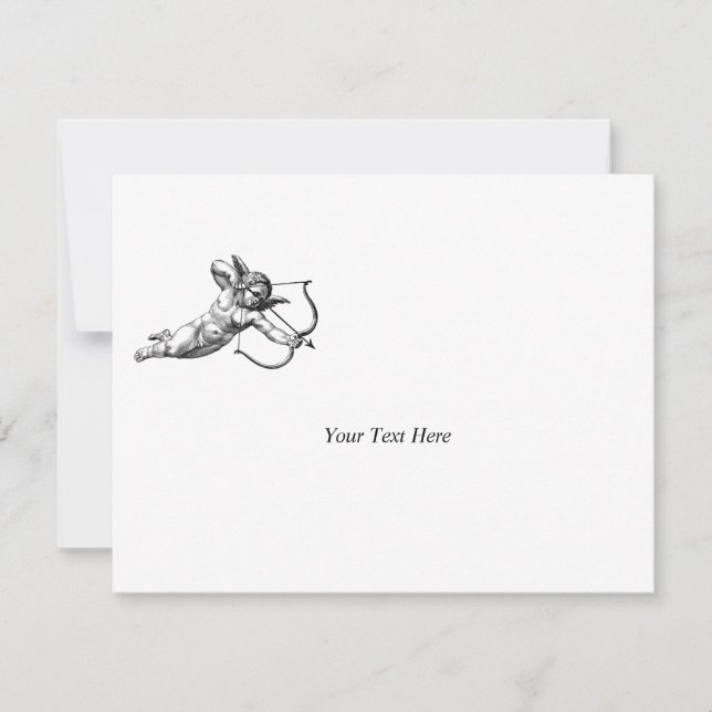 Cartão RSVP Vintage Cherub Cupid Love Wedding Celebration (Frente)