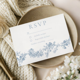 Cartão RSVP Vintage Classic Floral Wedding 