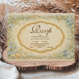 Cartão RSVP Vintage Coastal Garden Quinceañera