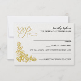 Cartão RSVP Vintage Dourada