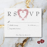 Cartão RSVP Vintage Elegant Chinoiserie Floral Heart Wedding<br><div class="desc">Capture o romance do eterno com o nosso cartão de resposta de casamento inspirado na vintage sem escolhas jantadas. Este elegante design apresenta um fundo branco parecido com porcelana rachada, evocando um clássico encanto antigo vitoriano. No centro, um incrível coração floral vermelho escuro da chinoiserie fica acima de seus detalhes...</div>