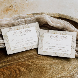 Cartão RSVP Vintage Floral Cream Fala Casamento