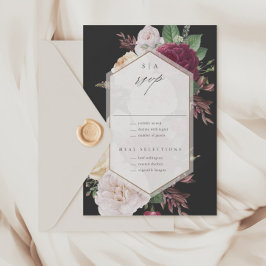 Cartão RSVP Vintage Floral Wedding