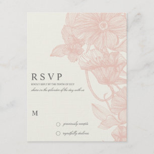 CARTÃO RSVP VINTAGE GARDEN R V P