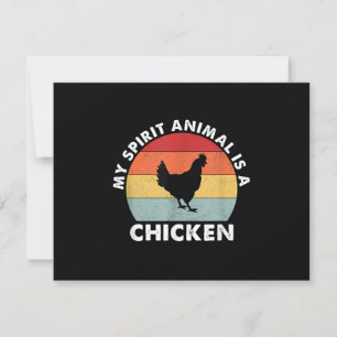 Cartão RSVP Vintage Meu Espírito Animal É Um Frango