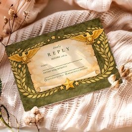 Cartão RSVP Vintage Military Graduation Party